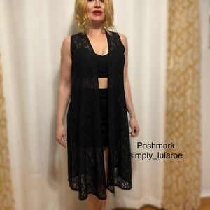 LuLaRoe Black Lace Joy Vest